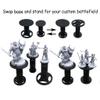 Lixusia Combat Risers for Flying Miniatures, DND TRPG Terrain Flight Stands, Raised Platforms, 8 Adjustable Tiers with 3 Stands and Bases, Obsidian Black view 4