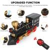 Train Set for Kids,Remote Control Electric Train Set for Children with Tracks,Steam Locomotive Engine w/Smoke Sound Light Cargo Vehicle,Christmas Birthday Toys for Boy for 3 4 5 6 7 8+ Year Old Kids view 4