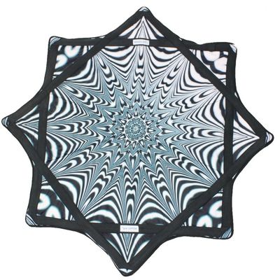 Mougee (moo-JEE) Air Flow Star - EON Design Collection - for Beginners&Advanced - Fun&Challenging - Double Stitched Flow Toy - Vibrant Colors&Patterns 28 Diameter - Zebradelic