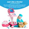 Best Choice Products Play Doctor Kit for Kids, Pretend Medical Station Set for Boys & Girls with Carrying Case, 17 Accessories Mobile Cart, LED EKG, Thermometer, Stethoscope, Pulse Machine - Pink view 2