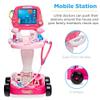 Best Choice Products Play Doctor Kit for Kids, Pretend Medical Station Set for Boys & Girls with Carrying Case, 17 Accessories Mobile Cart, LED EKG, Thermometer, Stethoscope, Pulse Machine - Pink view 3