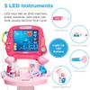 Best Choice Products Play Doctor Kit for Kids, Pretend Medical Station Set for Boys & Girls with Carrying Case, 17 Accessories Mobile Cart, LED EKG, Thermometer, Stethoscope, Pulse Machine - Pink view 4