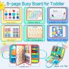 Busy Board for Toddlers 1-3 Sensory Busy Book for 1+ Year Old Boys Girls Montessori Learning Activity Books Birthday Christmas Toddler Gift (Green) view 2