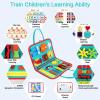 Busy Board for Toddlers 1-3 Sensory Busy Book for 1+ Year Old Boys Girls Montessori Learning Activity Books Birthday Christmas Toddler Gift (Green) view 3