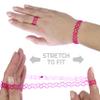 EXPRESSIONS 3pc Assorted Tattoo Stretch Jewelry Collection - PInk Tattoo Choker Necklace, Bracelet & Ring Set - Stretchy Tattoo Effect Jewelry Accessories For Kids And Adults view 3
