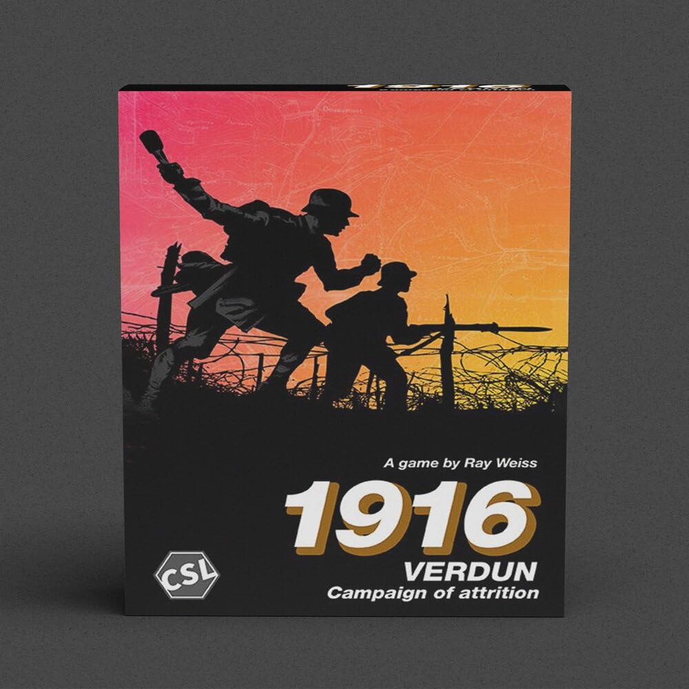 1916: Verdun (Version 2) - WWI Attrition and Maneuver Wargame - War Board Game Include Map, Counters, Rule Book, Player Aid Cards & Dice
