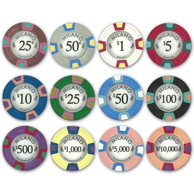 1000 Bulk Premium Milano Design 10gm Clay Composite Poker Chips - Choose Chips!