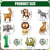 10pcs Jungle Safari Animal Balloons, Cute Jungle Theme Zoo Party Supplies Monkey Elephant Zebra Leopard Crocodile Giraffe Shaped for Birthday Party Decor (Number 1) view 2