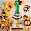 10pcs Jungle Safari Animal Balloons, Cute Jungle Theme Zoo Party Supplies Monkey Elephant Zebra Leopard Crocodile Giraffe Shaped for Birthday Party Decor (Number 1) view 3