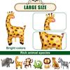 10pcs Jungle Safari Animal Balloons, Cute Jungle Theme Zoo Party Supplies Monkey Elephant Zebra Leopard Crocodile Giraffe Shaped for Birthday Party Decor (Number 1) view 4