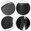Black PU Leather Dice Cup Dark Grey Felt Lined w/Lid Tray Ivory Tone Poker Dice view 3