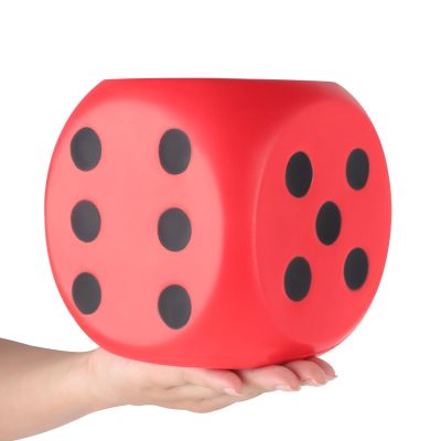 Anboor 5.9'' Large Dice Squishies Foam Dice Jumbo Squeeze Toys, Giant Dice Game Collection Decorative Props(Red)