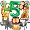 10pcs Jungle Safari Animal Balloons, Cute Jungle Theme Zoo Party Supplies Monkey Elephant Zebra Leopard Crocodile Giraffe Shaped for Birthday Party Decor (Number 5) view 1