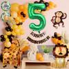 10pcs Jungle Safari Animal Balloons, Cute Jungle Theme Zoo Party Supplies Monkey Elephant Zebra Leopard Crocodile Giraffe Shaped for Birthday Party Decor (Number 5) view 3