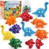 26 PCS Alphabet Dinosaurs Matching Toy, Toddlers ABC Learning Dinosaurs with Uppercase Lowercase, Match and Snap Fine Motor Game Preschool Learning Activities Thank You Valentine's Gifts for Kids view 1