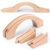 Kigley Wood Train Track Expansion Wooden Train Track Accessories Wooden Bridge for Most Major Toy Railway view 1