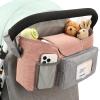 Accmor Universal Stroller Organizer with Insulated Cup Holder, Stroller Caddy Bag Accessories, Stroller Cup Holder Organizer for Uppababy Baby Jogger Britax Stroller, Pink view 1