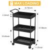 Volnamal Baby Diaper Caddy  Plastic Diaper Organizer for Nursery Essentials, Movable Cart for Changing Table & Crib, Easy to Assemble, Black view 2
