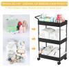 Volnamal Baby Diaper Caddy  Plastic Diaper Organizer for Nursery Essentials, Movable Cart for Changing Table & Crib, Easy to Assemble, Black view 3