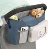 Accmor Universal Stroller Organizer with Insulated Cup Holder, Stroller Caddy Bag Accessories, Stroller Cup Holder Organizer for Uppababy Baby Jogger Britax Stroller, Blue view 1