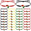 Sasylvia 20/48/100 Pcs Happy Juneteenth Bracelets Bulk Adjustable Cord Stretch 1865 Black African Afro American Independence Day Party Favors Freedom Day Stretch Gifts for Adults Jewelry(20 Pcs) view 1