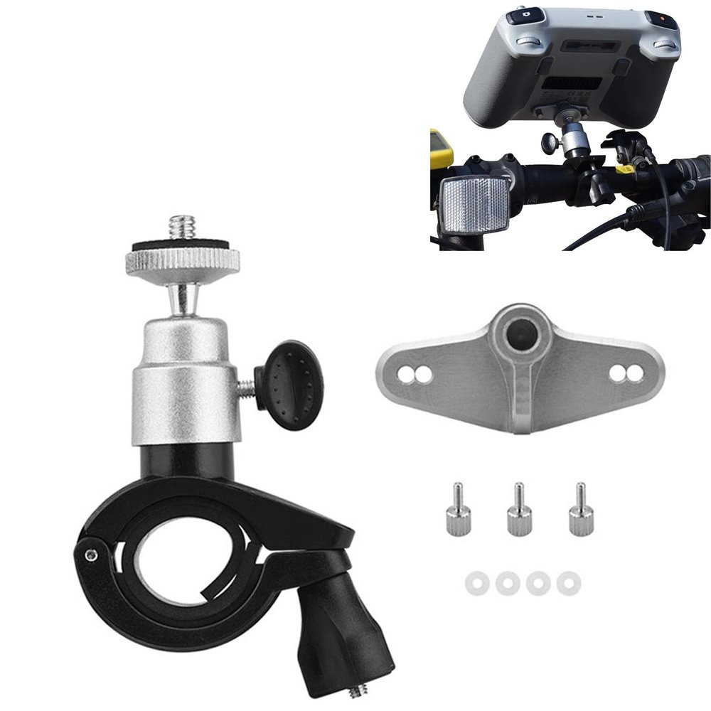 Bike Handlebar Holder Bar Hand Mount Bicycle Bracket Compatible with DJI RC 2/RC Controller Adjustable Bike Mount Clamp Clip Adapter for DJI Mini 4/3 Pro Drone Remote Control