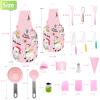 BBplusDD 76 Pcs Kids Real Baking and Cooking Sets - Parent-Child Apron Cake Decorating Kit Piping Bags and Tips Set Kitchen Utensils with Storage Case for Child Junior Chefs 3+ (Pink) view 3