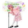 Watlie 100 Days of School Costume for Girls, Old Lady Costume for Kids, Granny Grandma Dress Up view 2