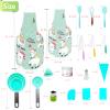 BBplusDD 76 Pcs Kids Real Baking and Cooking Sets - Parent-Child Apron Cake Decorating Kit Piping Bags and Tips Set Kitchen Utensils with Storage Case for Child Junior Chefs 3+ (Green) view 3