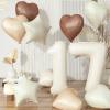 17th Birthday Balloons Decor, Helium Beige Cream Neutral 17 Balloon, Brown Tan White Sand Taupe Heart Balloon with Foil Nude Star 40'' 17 Balloon for Girls Birthday Anniversary Party Boho Decoration view 1