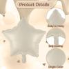 17th Birthday Balloons Decor, Helium Beige Cream Neutral 17 Balloon, Brown Tan White Sand Taupe Heart Balloon with Foil Nude Star 40'' 17 Balloon for Girls Birthday Anniversary Party Boho Decoration view 3