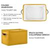 Dussdil Storage Basket Mustard Yellow Fabric Storage Organizer Box Bin for Shelf Closet Nursery Laundry, Large Collapsible Cube Baskets with Handles 1 Pack view 2