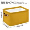 Dussdil Storage Basket Mustard Yellow Fabric Storage Organizer Box Bin for Shelf Closet Nursery Laundry, Large Collapsible Cube Baskets with Handles 1 Pack view 3