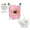 Foruidea Pink Daisy Flower Laundry Basket,Laundry Hamper,Collapsible Storage Bin, Oxford Fabric Clothes Baskets,Nursery Hamper For Home,Office,Dorm,Gift Basket view 2