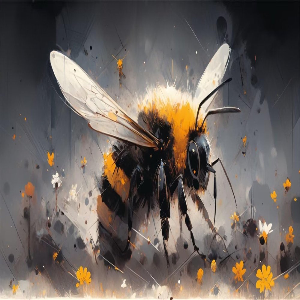 5D Animal Bee Diamond Painting Kits for Adults, Full Drill Diamond Art Kits, Fall Wall Decor Paint by Numbers Embroidery Kit, DIY Diamond Arts and Crafts Painting for Gift Room Decor(36x72in)-K36