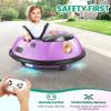 Hikole Toddler Bumper Car, 12V Electric Bumper Car for Kids with Parent Remote, Flashing LED Light, Safety Belt, 2 Driving Modes, 3-Speed, Baby Bumping Toy Gifts for Children Ages 1.5-5, Purple view 2