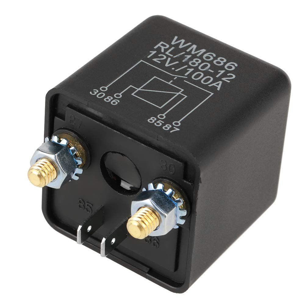 Fuel Pump Wi Relay, Car Starter Relay, 12V 100A Normally Open Heavy Duty Car Starter Relay for Various Vehicles