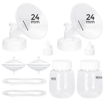 Paruu Pump Parts Compatible with Spectra S1/S2/9 Plus, Not Original Accessories, Full Set Replacements Include 24mm Flanges, Valves, Backflow Protectors (Duckbills Included), Tubings and Bottles