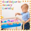 Uiifan Sensory Table Wood Sand Table Water Table Interactive Kids Activity Table Art Table Gift for Kids Toddlers Classroom Preschool Play Daycare Learn Water Sand(23.9 x 15.9 x 20 Inches) view 4
