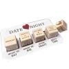 LINASHI Romantic Couples Gifts for Her Him-5 Engraved Wooden Date Night Dice-Great Idea for Dinner,Takeout Game,Movie,Wedding, Anniversary,Adult Fun Games for Couples. Wooden Color view 1