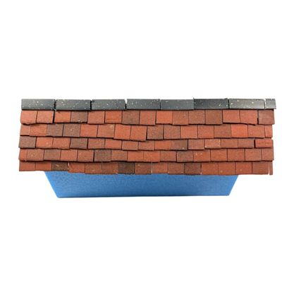 1:24th Scale Miniature Model Dollhouse Diorama Angled Ridge Roof Tiles Trim in Weathered Grey