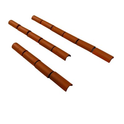 1:24th Scale Miniature Model Dollhouse Diorama 1/2 Round Ridge Roof Tiles Trim in Terracotta