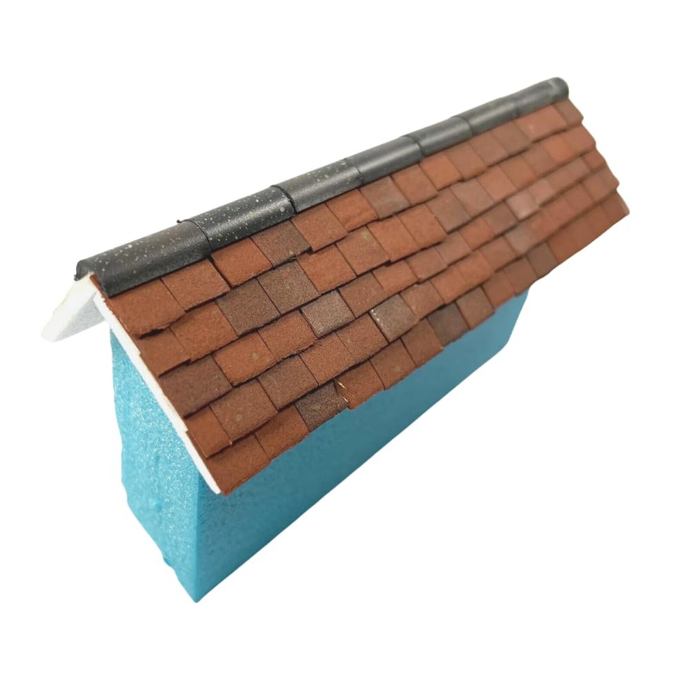 1:24th Scale Miniature Model Dollhouse Diorama 1/2 Round Ridge Roof Tiles Trim in Weathered Grey