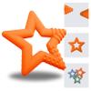 TalkTools Sensory Teeny Teether Star - Alternative to Thumb Sucking and Pacifiers, Enhances Oral Motor Awareness, Perfect for Children with Sensory Needs, Oral Development Aids (Tangerine) view 1