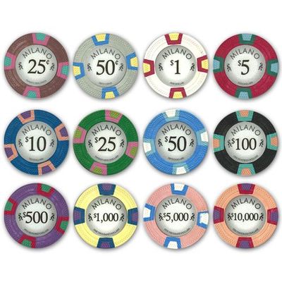 500 Bulk Milano Design 10gm Premium Full Clay Poker Chips - Choose Chips!