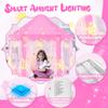CUBNBUD Princess Tent with Large Star Lights for Girls Age 4-7, Kids Play Tent for Girls Indoor, Castle Playhouse for Toddlers, Pink Princess Toy 55x53 inch view 4