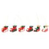Christmas Train Ornament, 6pcs Wooden Mini Painted Train Decoration Kids Gift Toys, Party Holiday Hanging Decoration(small pendant train) view 1
