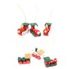Christmas Train Ornament, 6pcs Wooden Mini Painted Train Decoration Kids Gift Toys, Party Holiday Hanging Decoration(small pendant train) view 3