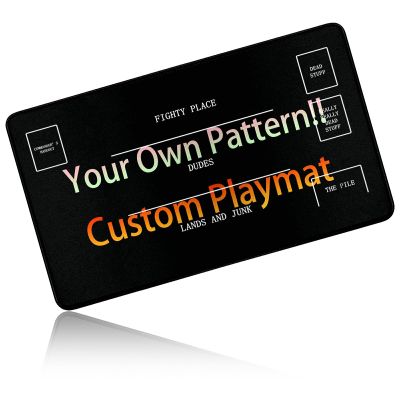 24" x 14" Zoned TCG Playmat, Non Slip Rubber MTG Game Mat, Custom