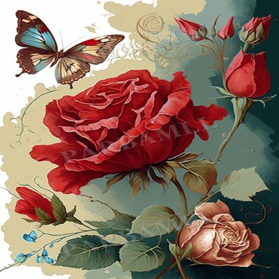 1000 Piece Adult Puzzle, Watercolor Red Rose, Puzzle Educational Gift, Room Decor or Cafe Decor Exercise Willpower Relaxation or Gifts for Friends